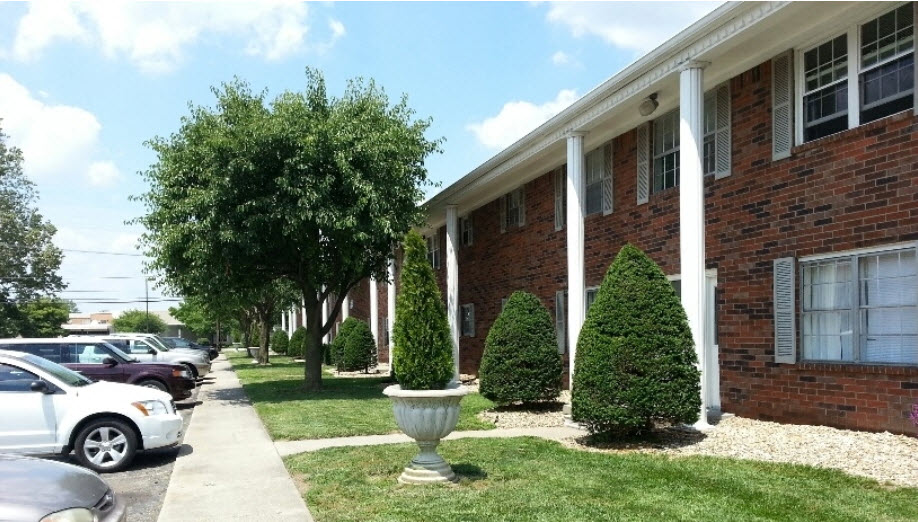 a row of cars parked in front of a building